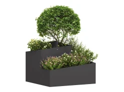 Best Maceta para Jardín | Jardinera | Macetero 60 x 60 x 50 cm Acero Negro