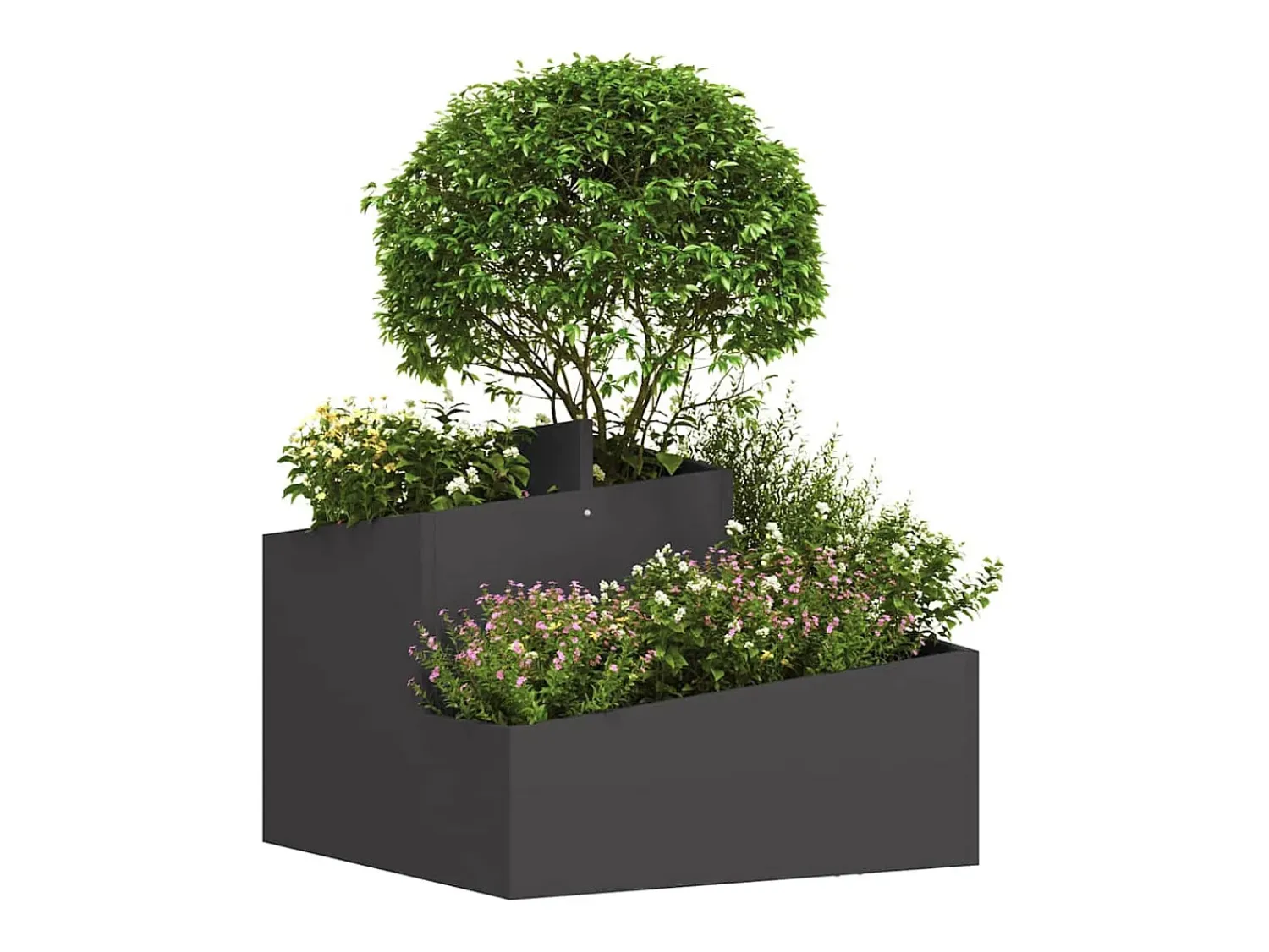 Best Maceta para Jardín | Jardinera | Macetero 60 x 60 x 50 cm Acero Negro
