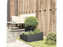 Best Maceta para Jardín | Jardinera | Macetero 60 x 60 x 50 cm Acero Negro