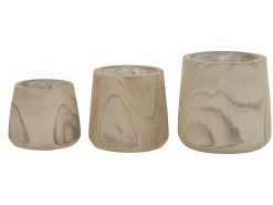 Hot LANA DECO Maceta paulonia madera+plástico white wash 26x26 cm Color natural claro