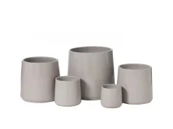 Maceta redonda cerámica gris Alt. 26 cm