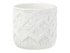 Hot LANA DECO Macetero con diseños en cemento de 20x20x18 cm Blanco