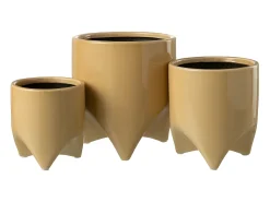 Hot LANA DECO Macetero de cerámica de 15x15x17 cm Beige