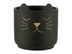 LANA DECO Macetero^Macetero de cerámica de 19x19x19.5 cm Negro