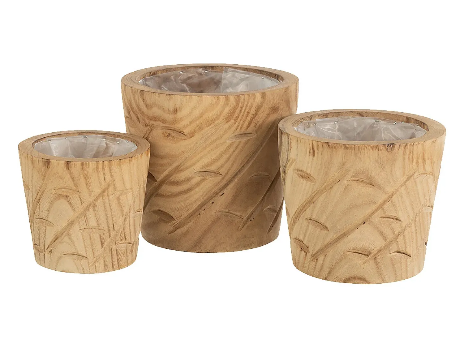 Best LANA DECO Macetero de madera natural 20x20x17 cm Beige