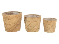 Best LANA DECO Macetero de madera natural 20x20x17 cm Beige