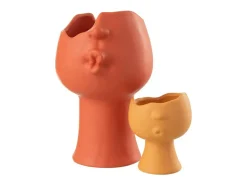 Best J-Line Macetero de porcelana ocre de 21x17x30 cm Marru00f3n