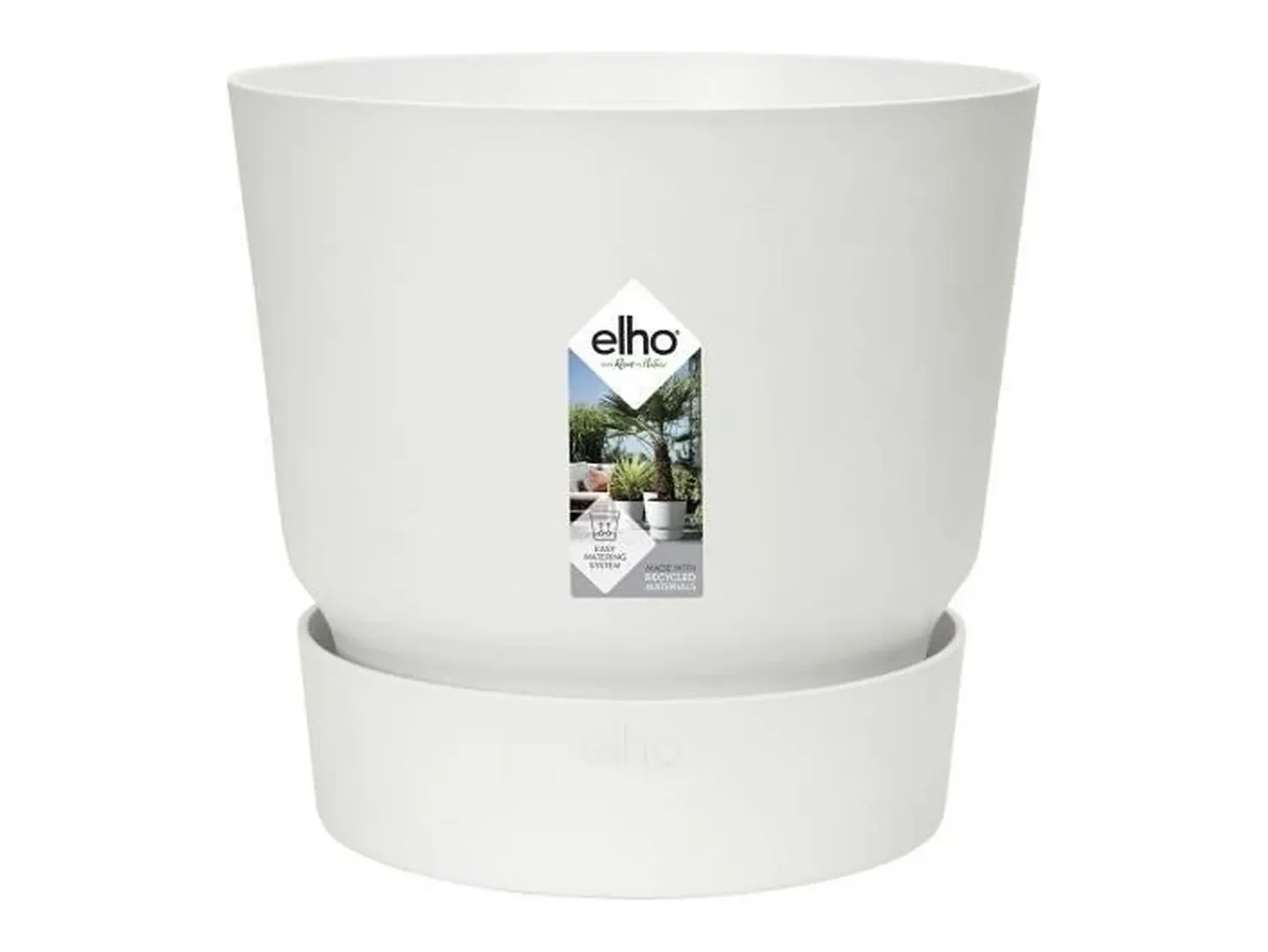 ELHO Macetero^Macetero redondo 30 - Exterior Ø 29,5 x 27,8 cm - Blanco
