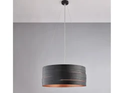Hot Mambo - Lámpara colgante negra exterior negro, interior cobre antiguo y cables orientables, 3 luces Ø45 Cobrizo