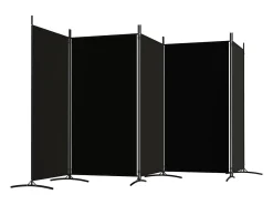 Sale Mampara divisoria de 5 paneles Tela Negra 433x180 cm Negro