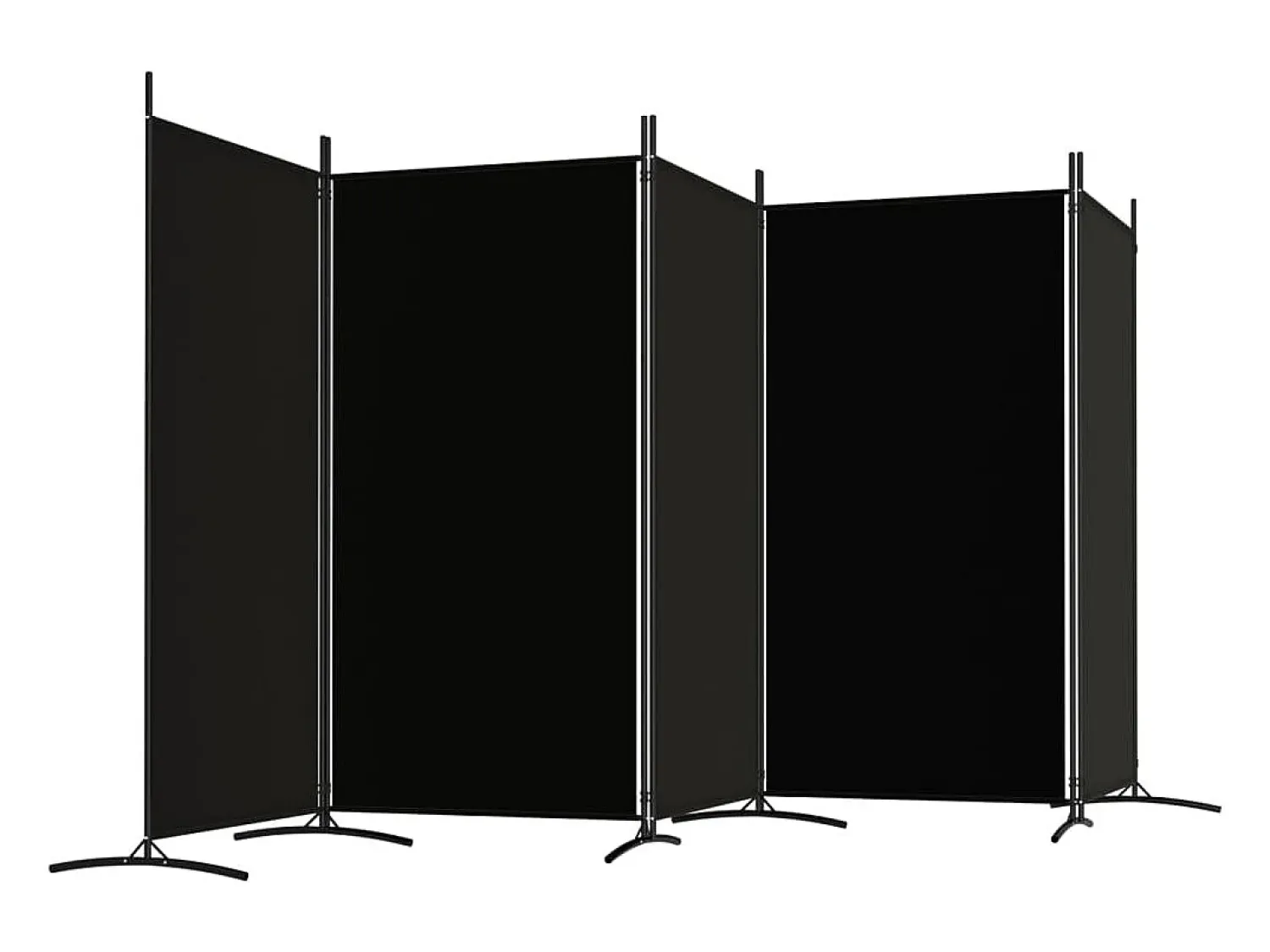 Sale Mampara divisoria de 5 paneles Tela Negra 433x180 cm Negro