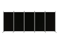 Sale Mampara divisoria de 5 paneles Tela Negra 433x180 cm Negro