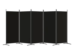 Sale Mampara divisoria de 5 paneles Tela Negra 433x180 cm Negro