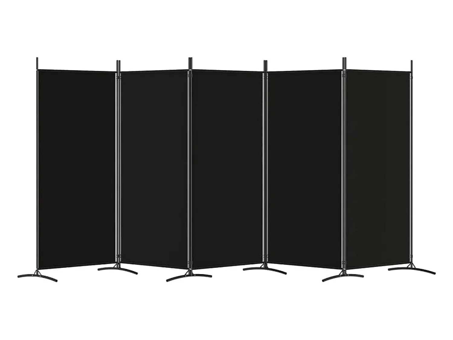 Sale Mampara divisoria de 5 paneles Tela Negra 433x180 cm Negro