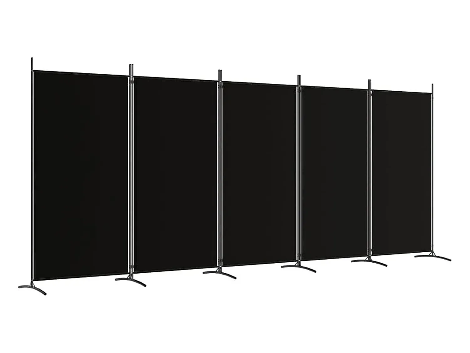 Sale Mampara divisoria de 5 paneles Tela Negra 433x180 cm Negro