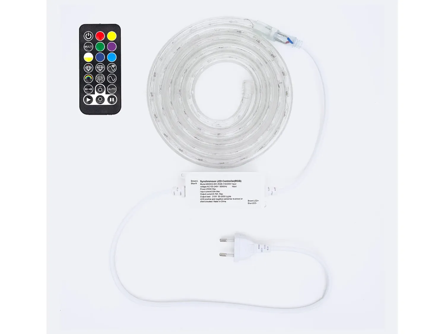 Sale Ledkia Manguera LED Redonda 220V AC 36 LED/m RGB IP65 Corte 100 cm a Medida RGB 15 m Blanco
