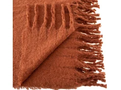 Atmosphera Ropa De Casa^Manta con efecto de mohair 180 x 130 cm Terracota