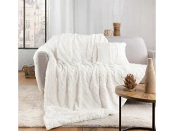 Online Douceur d'intérieur Manta de Imitación de Piel "Foxy" Natural 125x150cm Suave y Esponjosa Beige