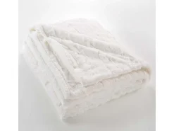 Online Douceur d'intérieur Manta de Imitación de Piel "Foxy" Natural 125x150cm Suave y Esponjosa Beige
