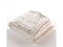 Online Douceur d'intérieur Manta de Imitación de Piel de Leopardo "Lynx" 125x150cm Natural Suave y Esponjosa Beige