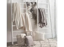 Vivaraise Manta de poliéster con borlas Tender 170 x 130 cm Beige