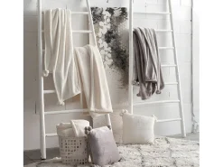 Clearance Vivaraise Manta de poliéster con borlas Tender 170 x 130 cm Gris