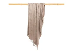 Manta de Terciopelo Gris con Flecos - Cómoda y Lujosa