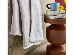 Outlet Sweeek Manta en borreguito y gasa de algodón, 130cm Gris