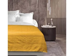 Manta Lucile Amarilla 220x240 cm en Polycotón Suave y Resistente - Lavable a Mano