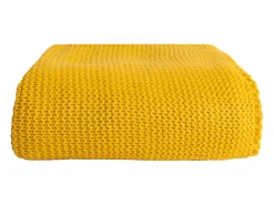 Ropa De Casa^Manta plaid amarilla relieve con borlas 130x170cm TRICOT - SACASA Amarillo