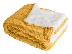Ropa De Casa^Manta plaid bitono amarilla y blanca 130x170cm BERGIL - SACASA Amarillo