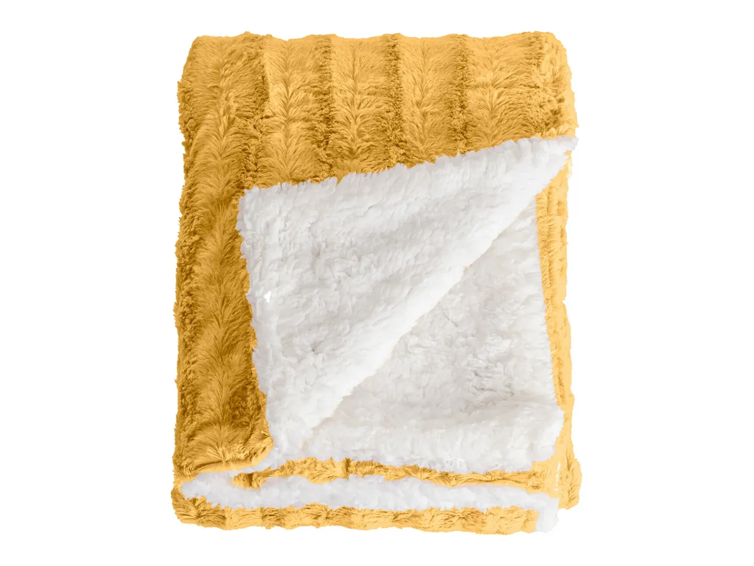 Ropa De Casa^Manta plaid bitono amarilla y blanca 130x170cm BERGIL - SACASA Amarillo