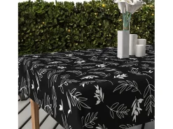 Clearance Soleil d'ocre Mantel cuadrado estampado antimanchas 180x180 cm NEPTUNE, por Negro