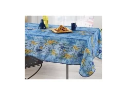 Promo Linge Mantelería^Mantel Provenzal rectangular antimanchas Poliéster Glicina 150 x 300 cm Azul