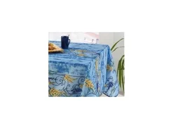 Promo Linge Mantelería^Mantel Provenzal rectangular antimanchas Poliéster Glicina 150 x 300 cm Azul