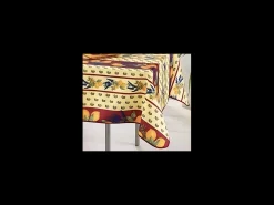 Best Promo Linge Mantel provenzal rectangular o redondo de poliéster antimanchas limón 150 x 300 cm Rojo