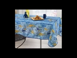Outlet Promo Linge Mantel provenzal rectangular antimanchas poliéster glicina 150 x 240 cm Azul