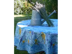 Promo Linge Mantelería^Mantel provenzal redondo antimanchas poliéster glicina 180 x 180 cm Azul