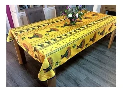 Promo Linge Mantel rectangular de tela Ramo de trigo azul 240 x 150 cm Amarillo