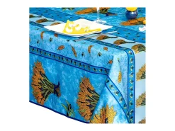 Mantel rectangular de tela Ramo de trigo azul 300 x 150 cm