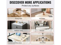 Best Mantel SucceBuy Protector de Mesa en PVC 30 X 30 CM, Protector de Escritorio en Plástico 0.15CM de Grosor Transparente