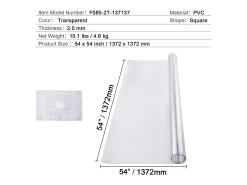 Discount Mantel SucceBuy Protector de Mesa en PVC 137 X 137 CM, Protector de Escritorio en Plástico 0.2CM de Grosor Transparente