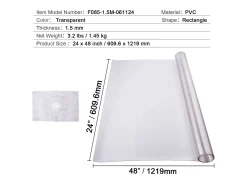 Discount Mantel SucceBuy Protector de Mesa de PVC, 61 x 122 cm, Tapete de Escritorio de Plástico Esmerilado, 1,5 mm de Grosor Transparente