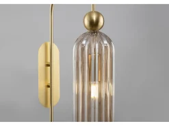 Sale Maytoni Antic Lámpara de pared moderna dorada, pantalla de vidrio coñac Marru00f3n