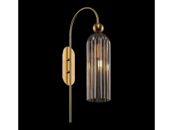 Sale Maytoni Antic Lámpara de pared moderna dorada, pantalla de vidrio coñac Marru00f3n