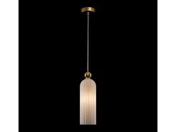 Best Maytoni Antic Lámpara de techo colgante delgada moderna dorada, pantalla blanca de vidrio Transparente