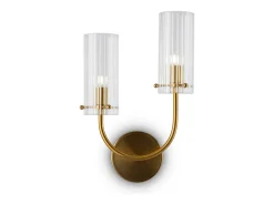 Hot Maytoni Arco Aplique Neoclásico Latón, Pantalla Vidrio Camel