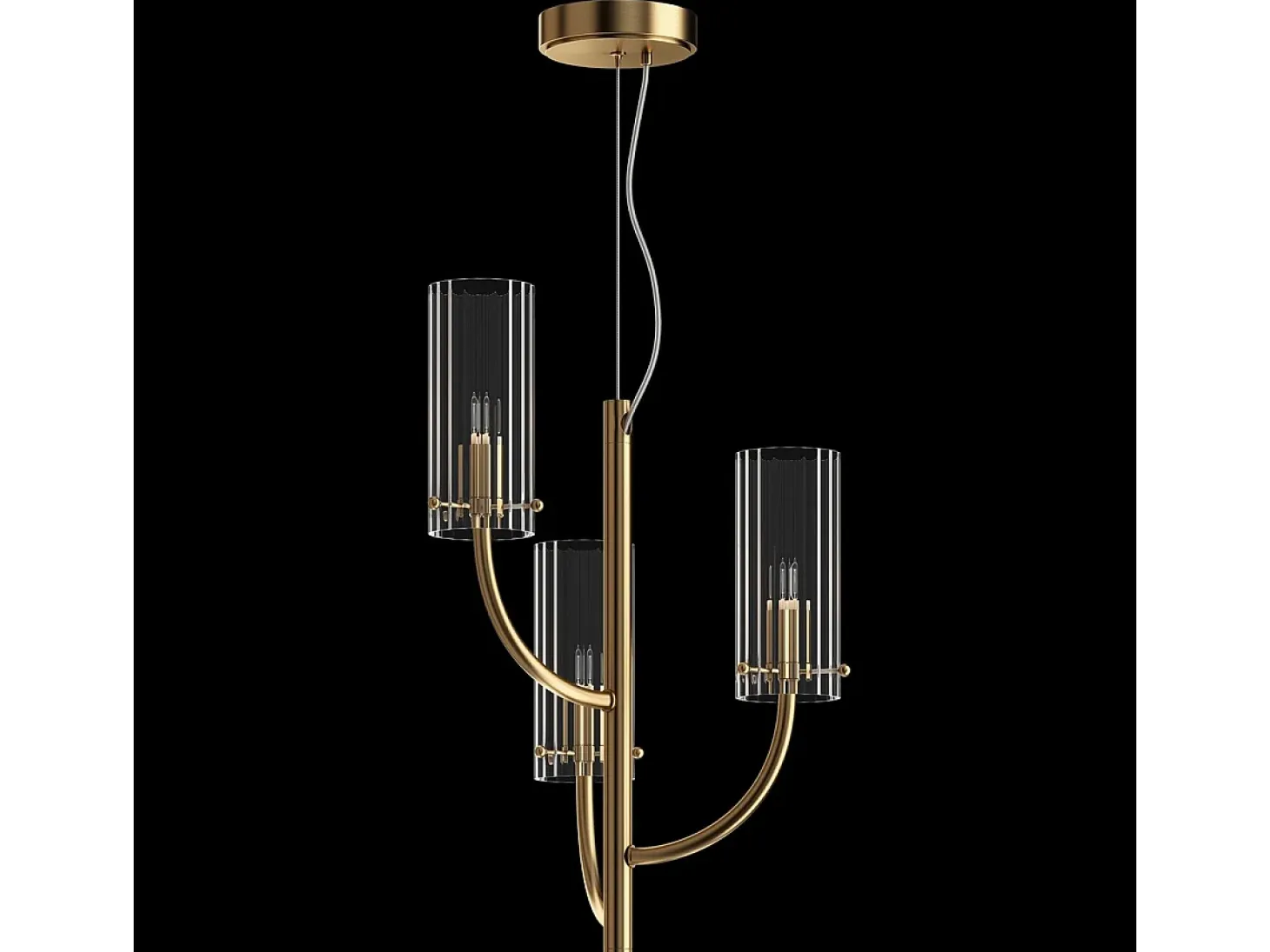 Maytoni Arco Lámpara de Techo Colgante Clásica 3 Luces Multi Brazo Latón G9