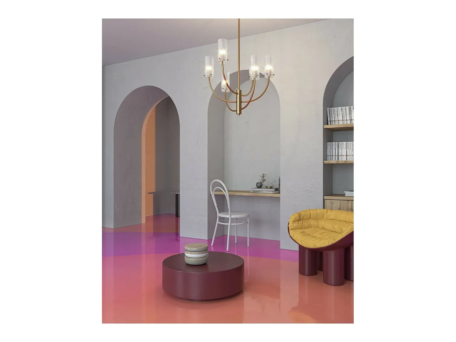 Maytoni Arco Lámpara de Techo Colgante Clásica 3 Luces Multi Brazo Latón G9