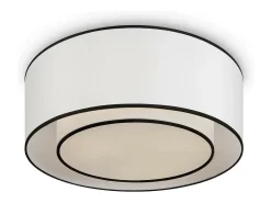 Discount Maytoni Bergamo Lámpara de techo cilíndrica moderna de 3 luces blanca, pantalla blanca y negra, E27 Blanco